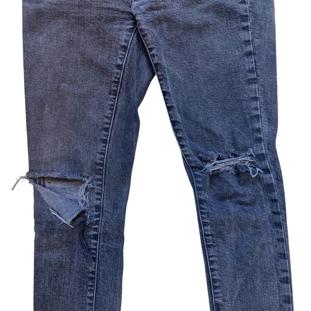 GAP Woman’s High Rise Black Distressed Skinny Straight Leg Jeans 25r - Picture 3 of 14